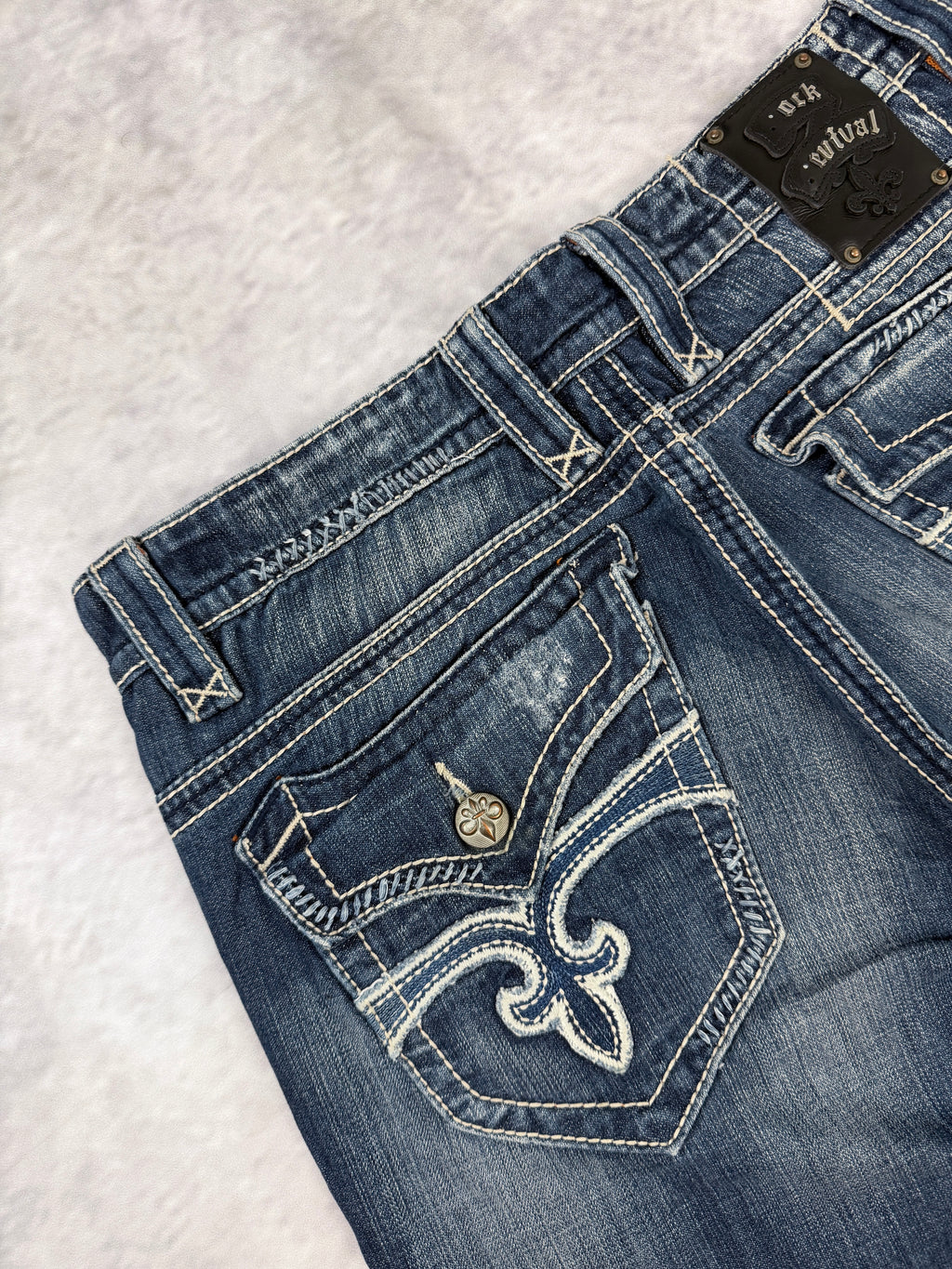 Rock Revivals Washed Staight Fit Jeans W38 / L38 (XL)