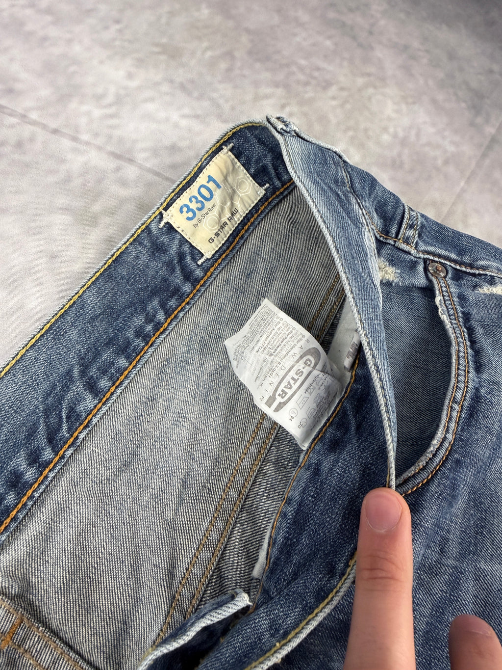 G-Star Washed Straight Fit Jeans W38 / L38 (XL)