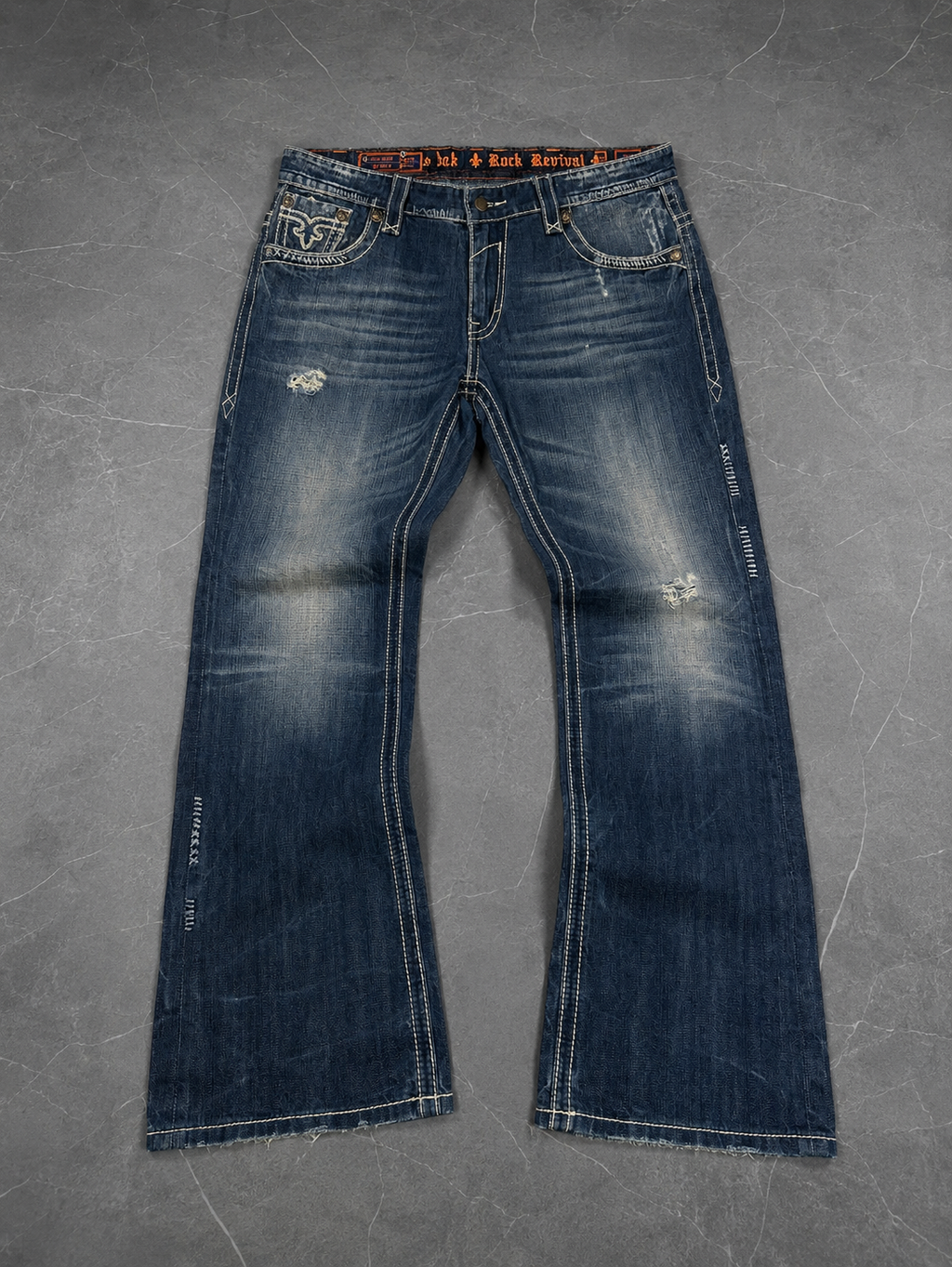 Rock Revivals Washed Staight Fit Jeans W38 / L38 (XL)