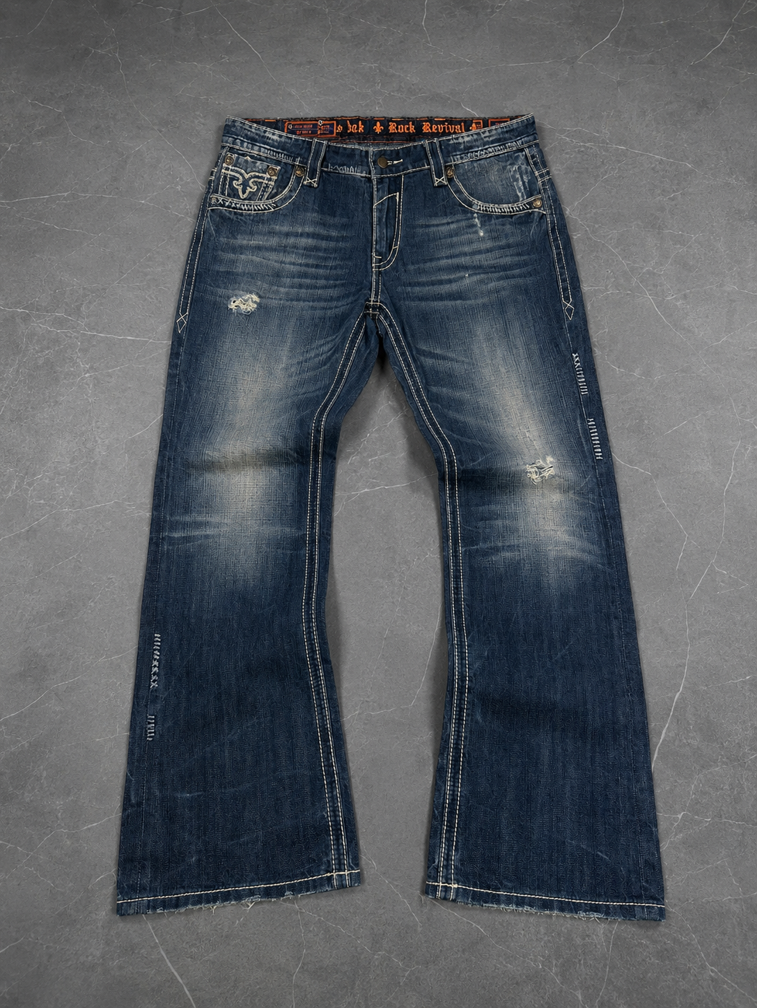 Rock Revivals Washed Staight Fit Jeans W38 / L38 (XL)