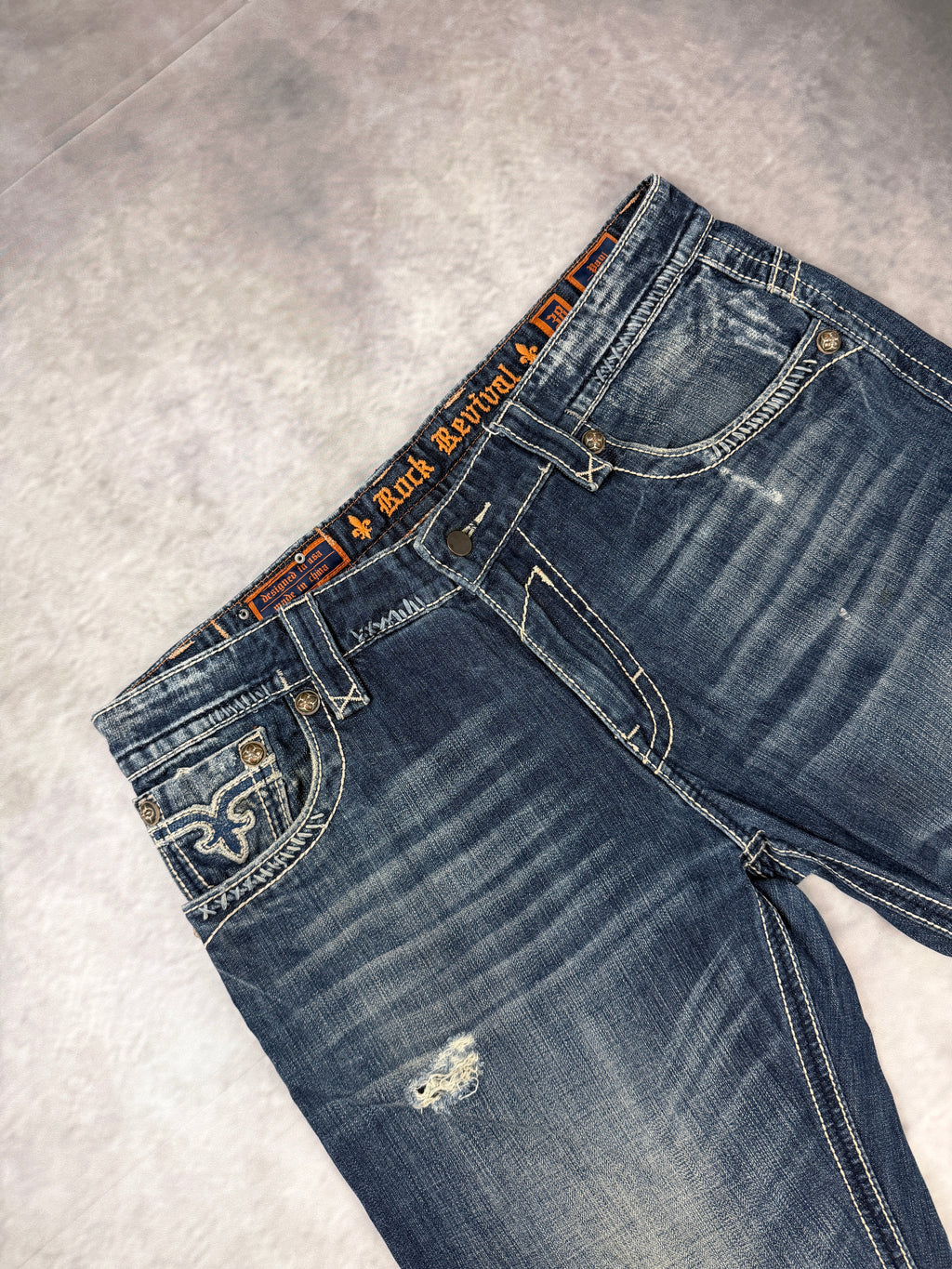 Rock Revivals Washed Staight Fit Jeans W38 / L38 (XL)