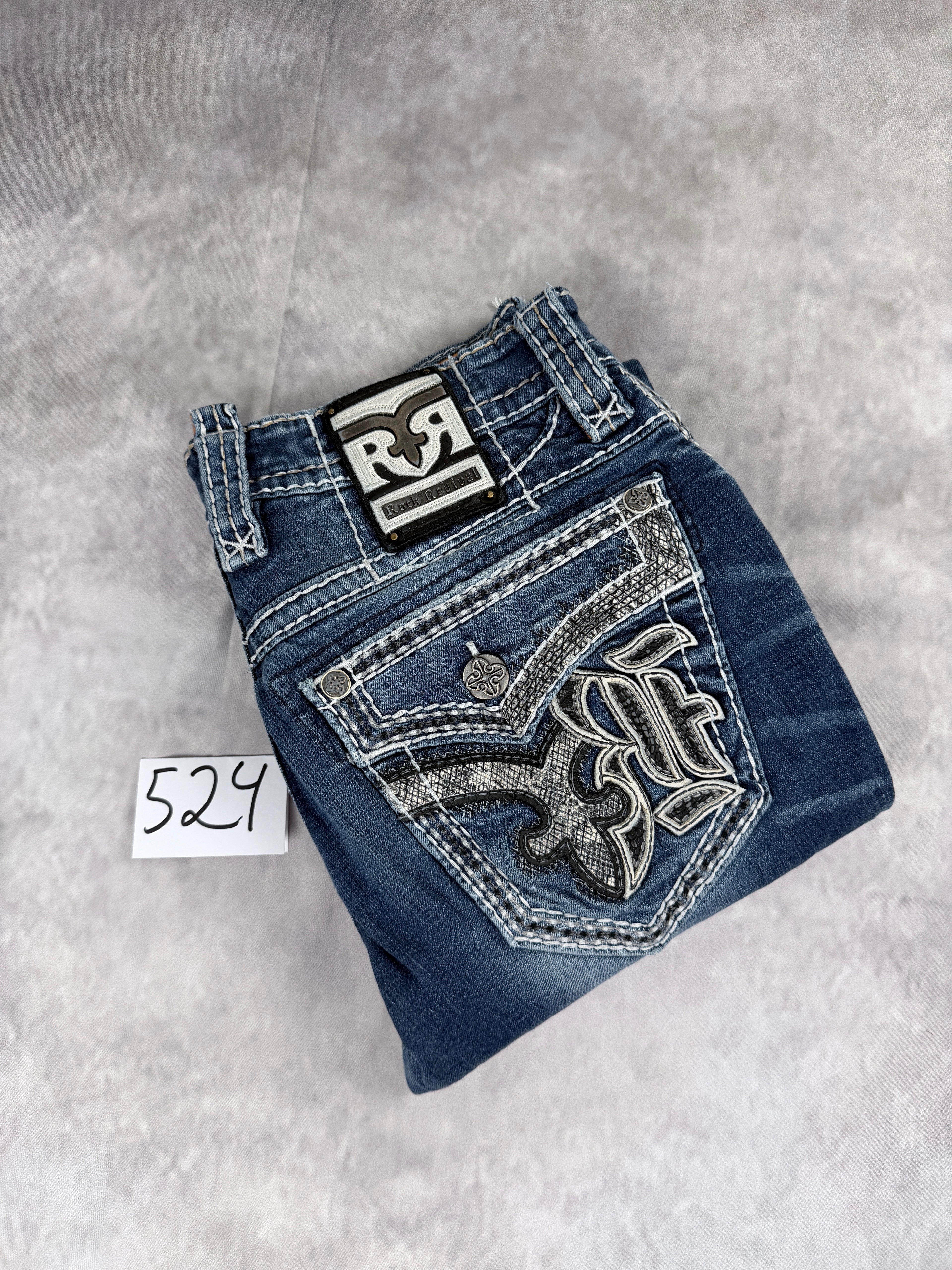 Rock Revivals Washed Bootcut Jeans W33 / L33 (M)