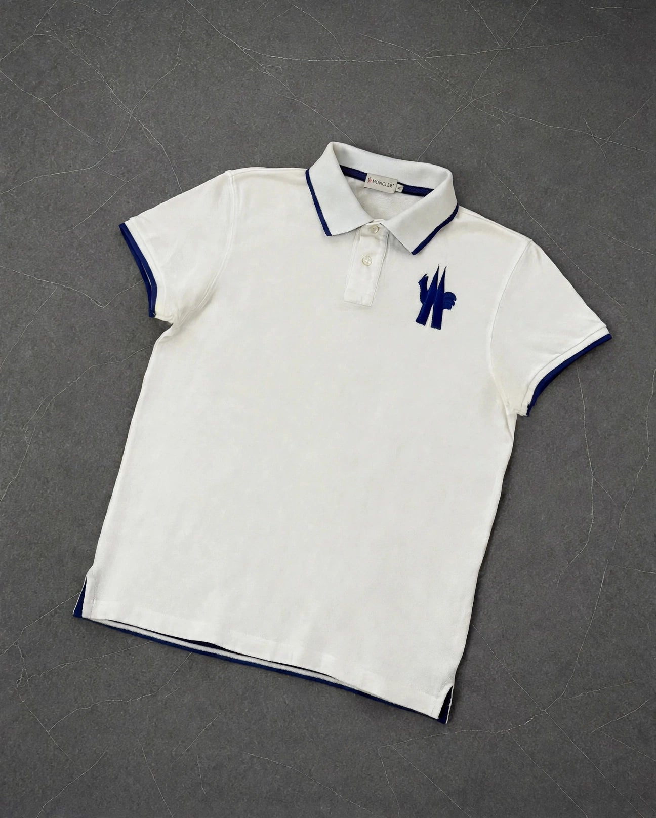 MONCLER Big Logo Polo - White - M